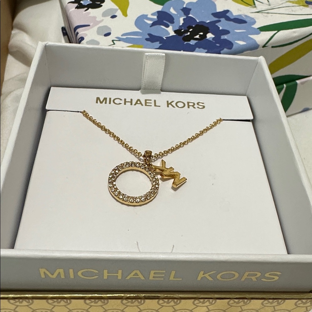 Michael Kors Gold Circle Pendant Necklace - Picture 3 of 6